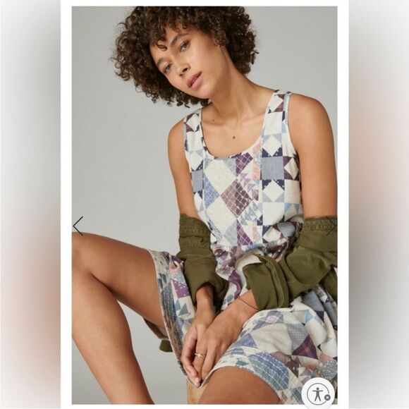 Lucky brand Laura Ashley patchwork mini dress size S - Picture 3 of 8